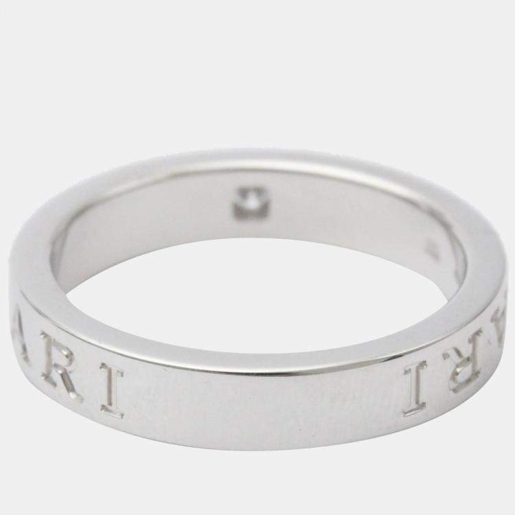 Pre Owned Bvlgari Bvlgari Bvlgari 18K White Gold Diamond Ring EU 57