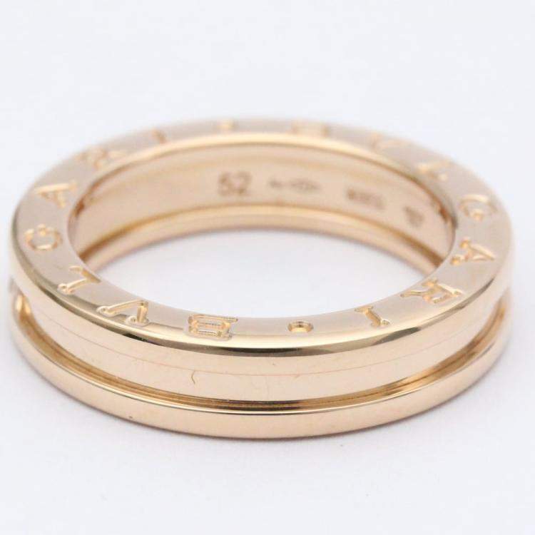 Pre Owned Bvlgari B.Zero1 18K Rose Gold Ring EU 52