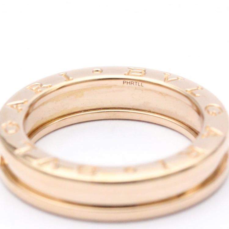Pre Owned Bvlgari B.Zero1 18K Rose Gold Ring EU 52