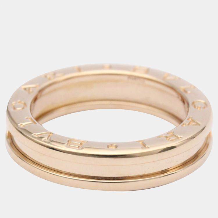 Pre Owned Bvlgari B.Zero1 18K Rose Gold Ring EU 52
