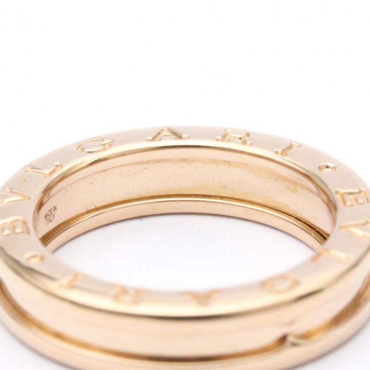 Pre Owned Bvlgari B.Zero1 18K Rose Gold Ring EU 52