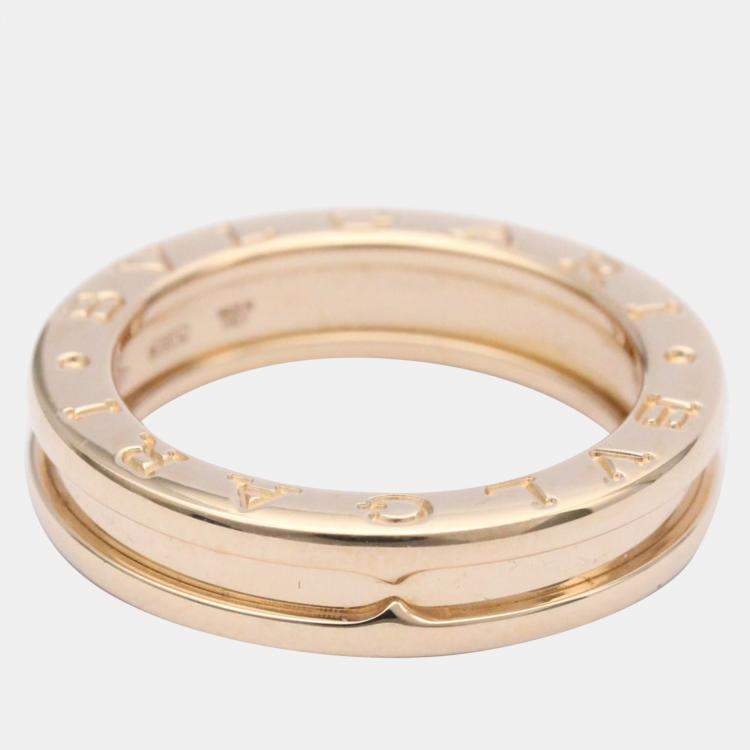 Pre Owned Bvlgari B.Zero1 18K Rose Gold Ring EU 52