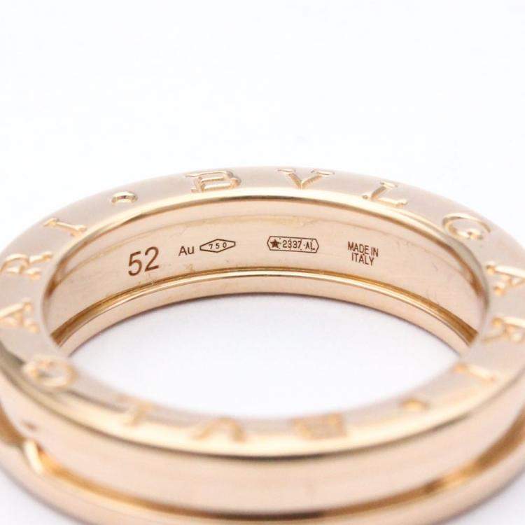 Pre Owned Bvlgari B.Zero1 18K Rose Gold Ring EU 52