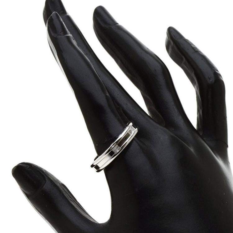 Pre Owned Bvlgari B.Zero1 18K White Gold Ring EU 59