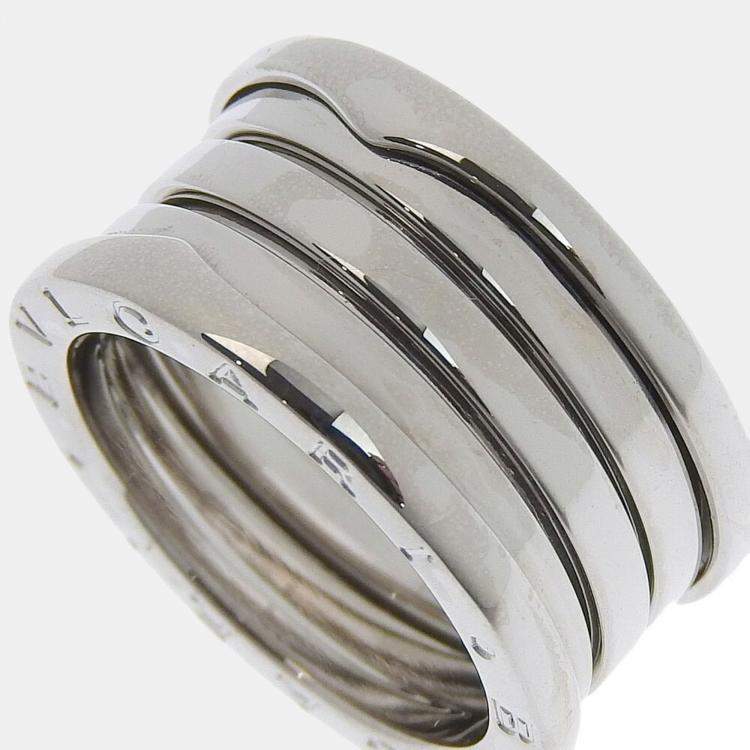 Pre Owned Bvlgari B.Zero1 18K White Gold Ring EU 53