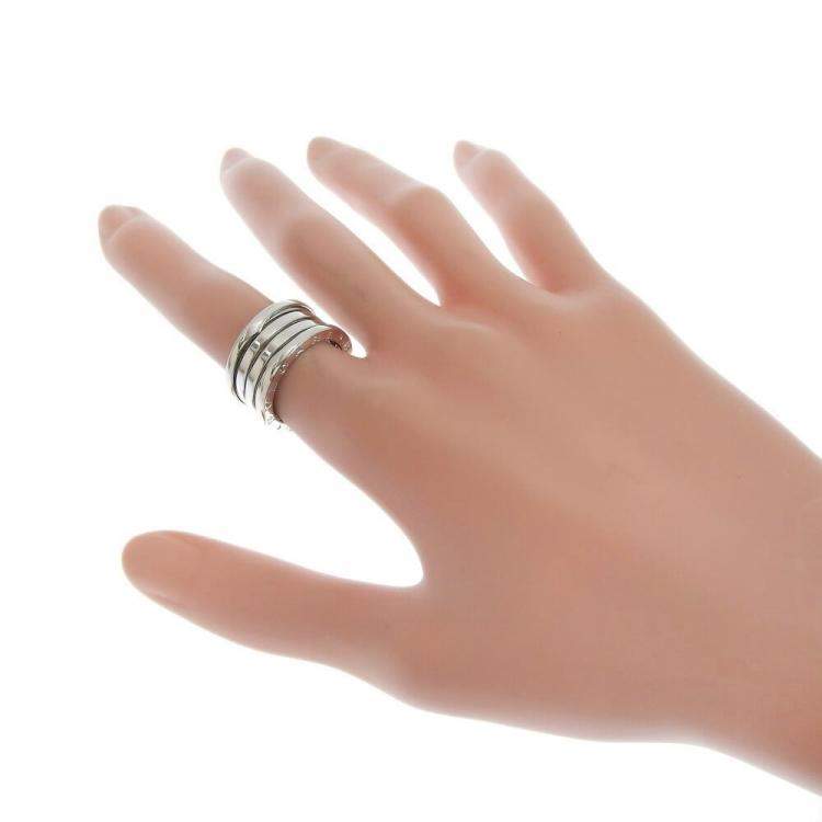 Pre Owned Bvlgari B.Zero1 18K White Gold Ring EU 53