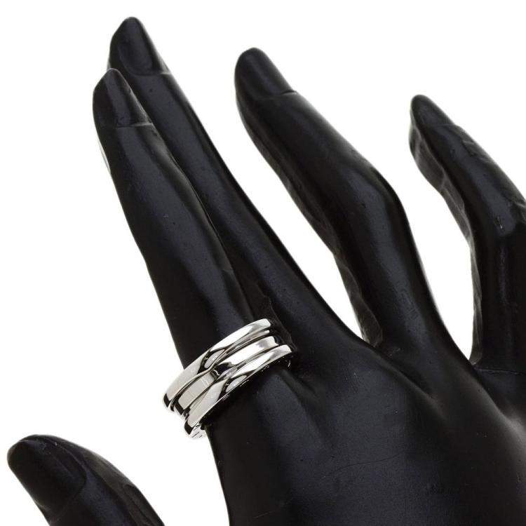 Pre Owned Bvlgari B.Zero1 18K White Gold Ring EU 55