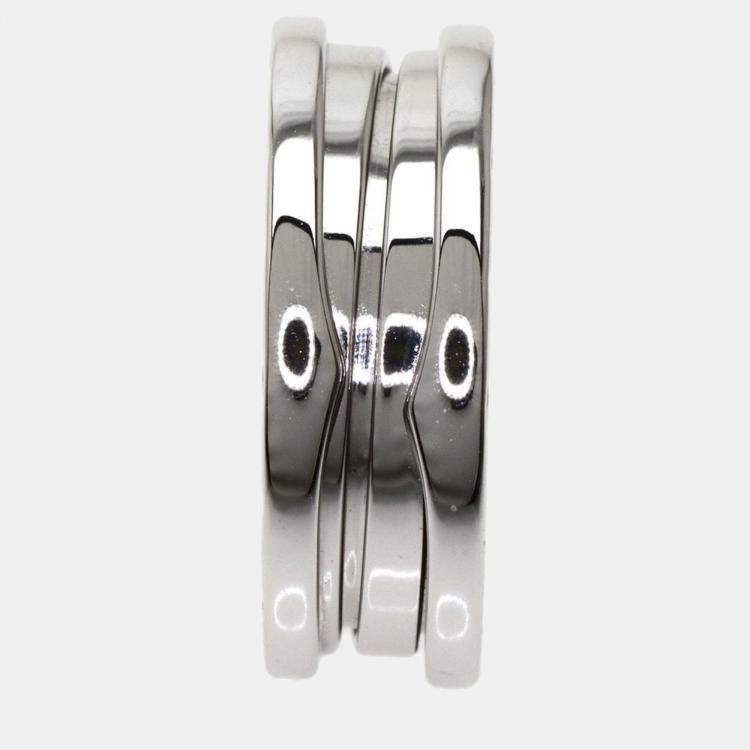Pre Owned Bvlgari B.Zero1 18K White Gold Ring EU 55