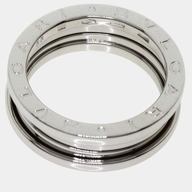 Pre Owned Bvlgari B.Zero1 18K White Gold Ring EU 55
