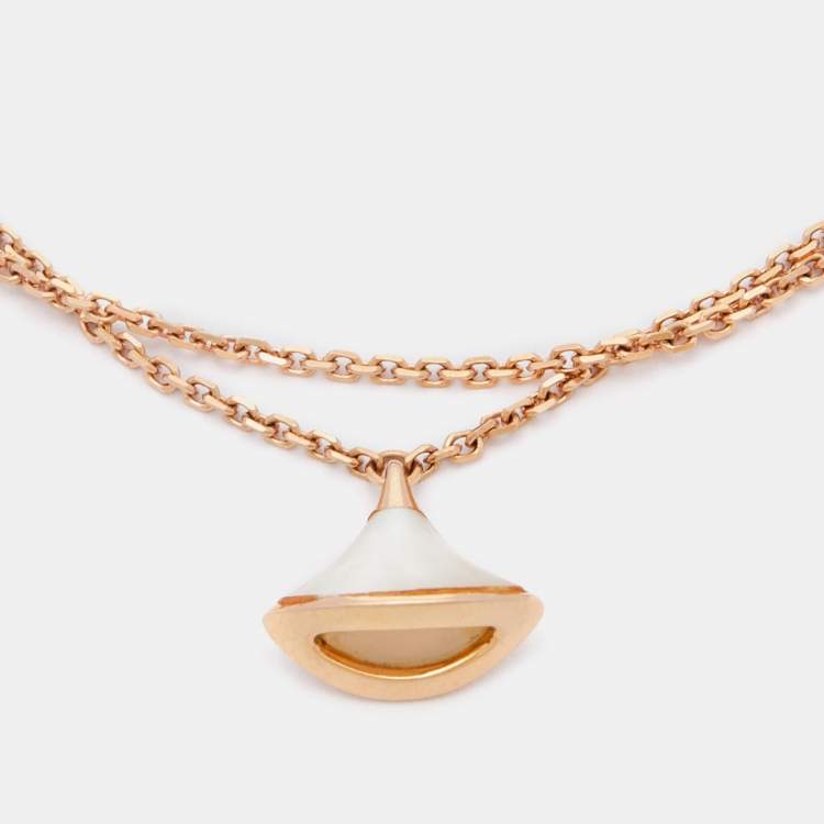 Pre Owned Bvlgari Divas' Dream Mother of Pearl 18k Rose Gold Bracelet