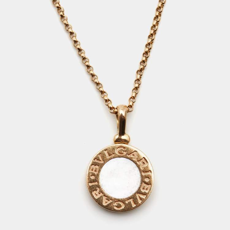 Pre Owned Bvlgari Bvlgari Mother of Pearl 18k Rose Gold Diamond Necklace