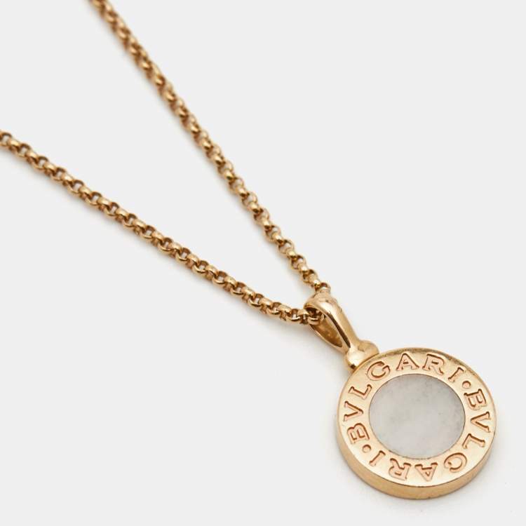 Pre Owned Bvlgari Bvlgari Mother of Pearl 18k Rose Gold Diamond Necklace
