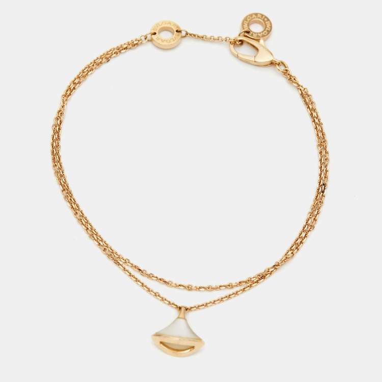 Pre Owned Bvlgari Divas' Dream Mother of Pearl 18k Rose Gold Bracelet