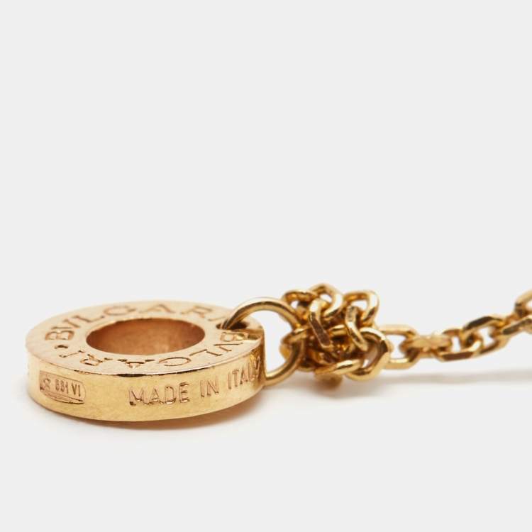 Pre Owned Bvlgari Divas' Dream Mother of Pearl Diamond 18k Yellow Gold Necklace