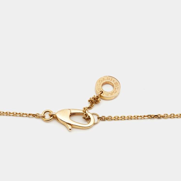 Pre Owned Bvlgari Divas' Dream Mother of Pearl Diamond 18k Yellow Gold Necklace
