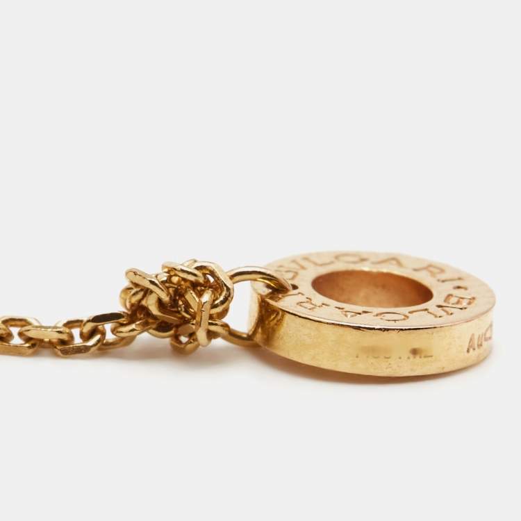 Pre Owned Bvlgari Divas' Dream Mother of Pearl Diamond 18k Yellow Gold Necklace