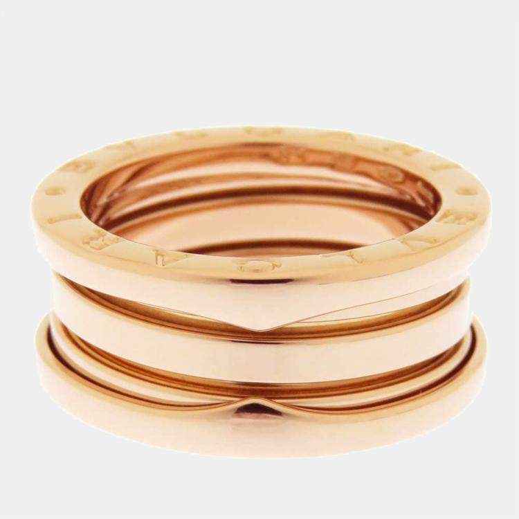 Pre Owned Bvlgari 18K Rose Gold B.Zero1 Band Ring EU 51
