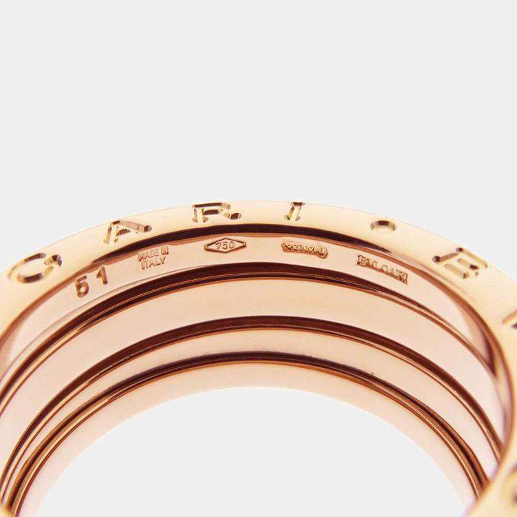 Pre Owned Bvlgari 18K Rose Gold B.Zero1 Band Ring EU 51