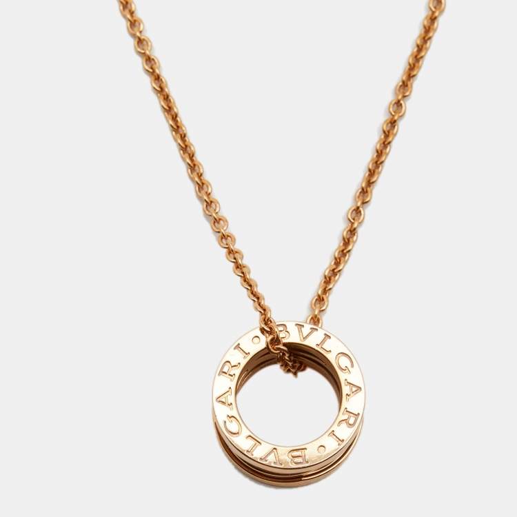 مملوكة مسبقًا Bvlgari B.Zero1 Ceramic 18k Rose Gold Pendant Necklace