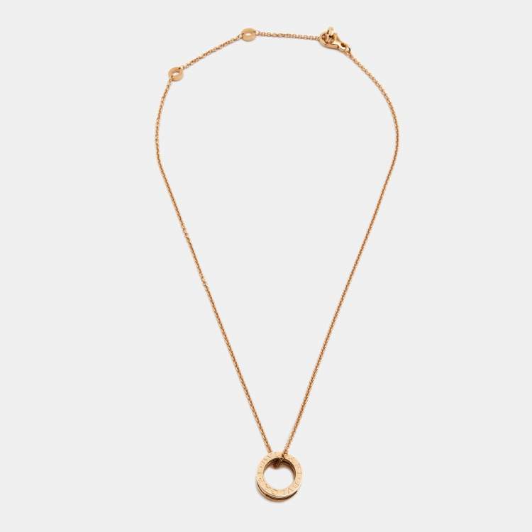 مملوكة مسبقًا Bvlgari B.Zero1 Ceramic 18k Rose Gold Pendant Necklace