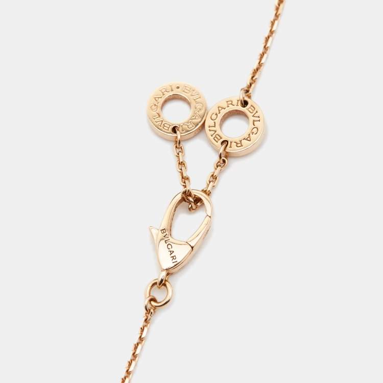 Pre Owned Bvlgari Divas' Dream Carnelian Diamond 18k Rose Gold Pendant Necklace