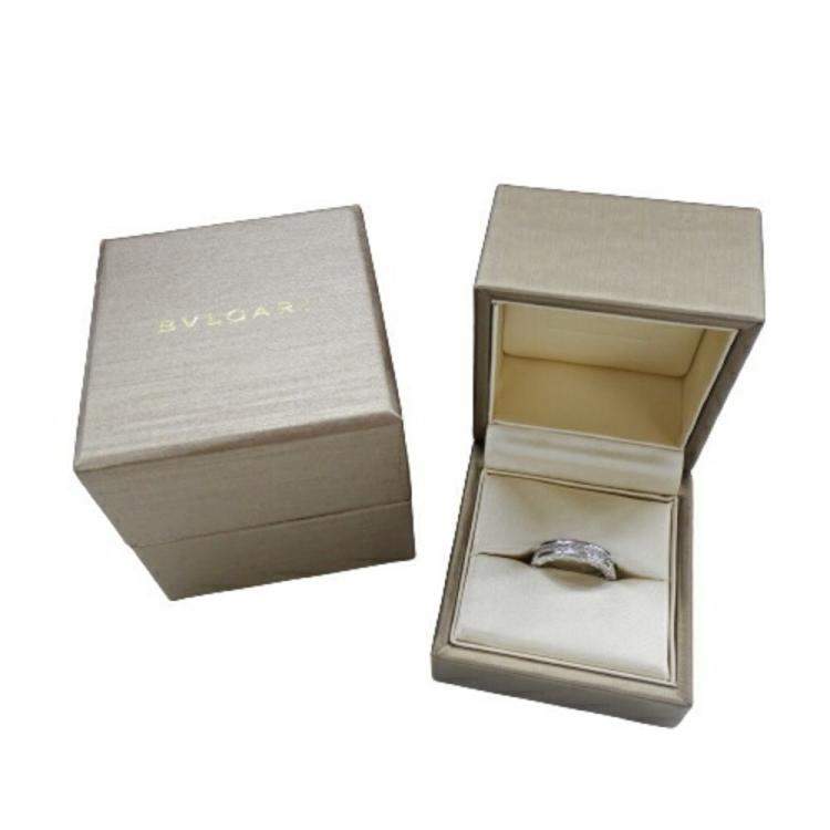 Pre Owned Bvlgari B.Zero1 18K White Gold Diamond Ring EU 51