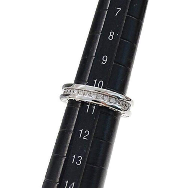 Pre Owned Bvlgari B.Zero1 18K White Gold Diamond Ring EU 51