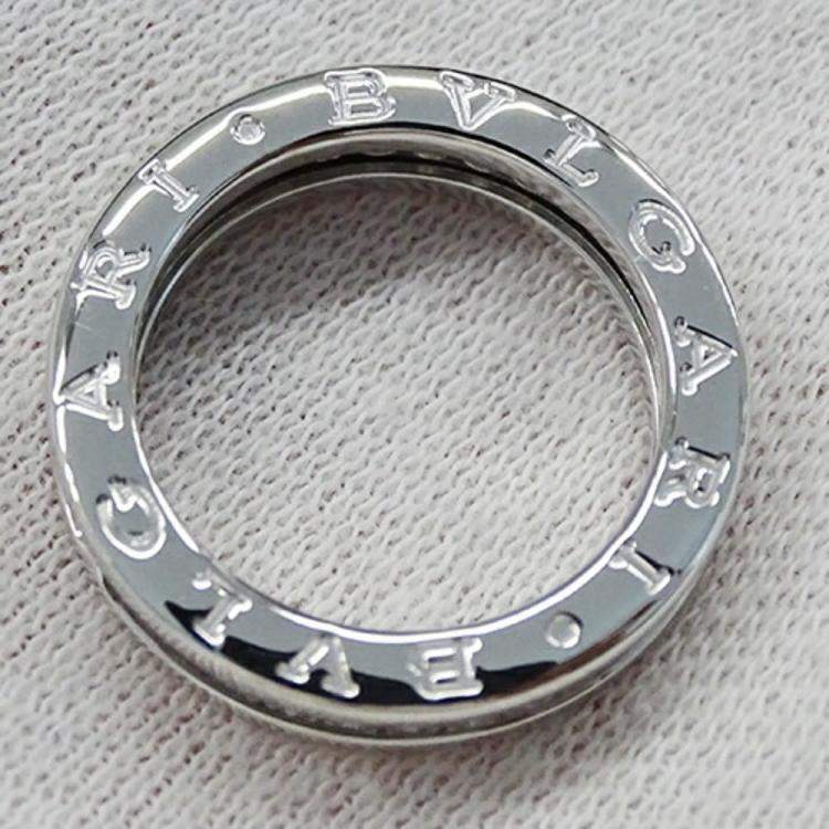 Pre Owned Bvlgari B.Zero1 18K White Gold Diamond Ring EU 51