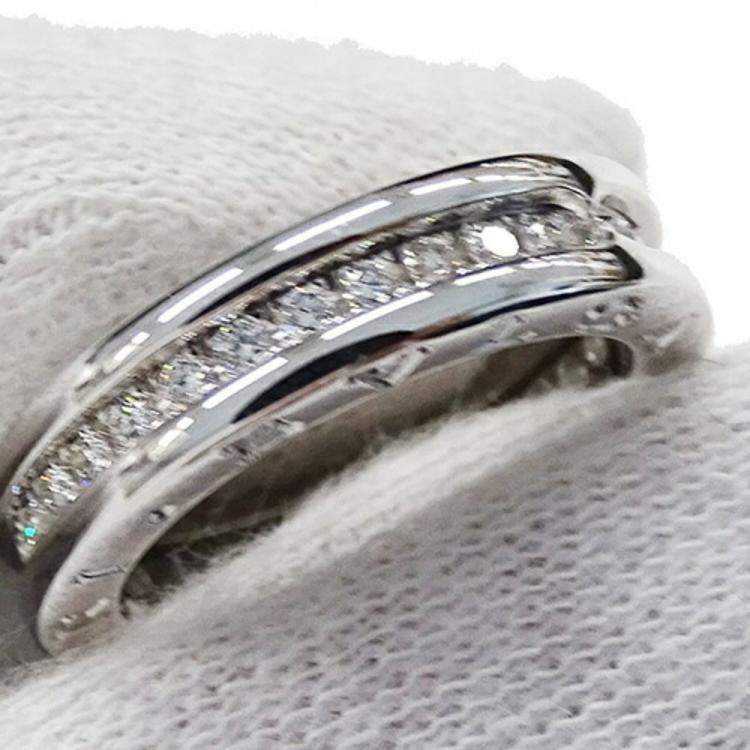Pre Owned Bvlgari B.Zero1 18K White Gold Diamond Ring EU 51