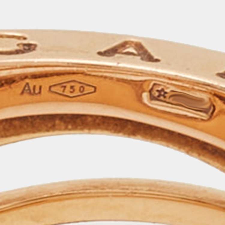 Pre Owned Bvlgari B.Zero1 Design Legend 18K Rose Gold 3-Band Ring Size 52