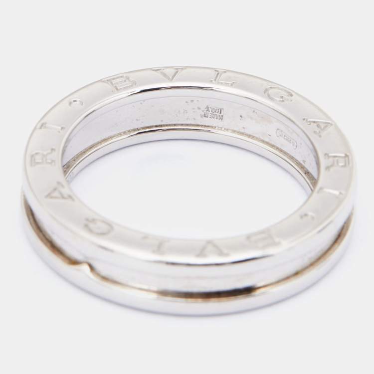 Pre Owned Bvlgari B.Zero1 1-Band 18k White Gold Ring Size 54