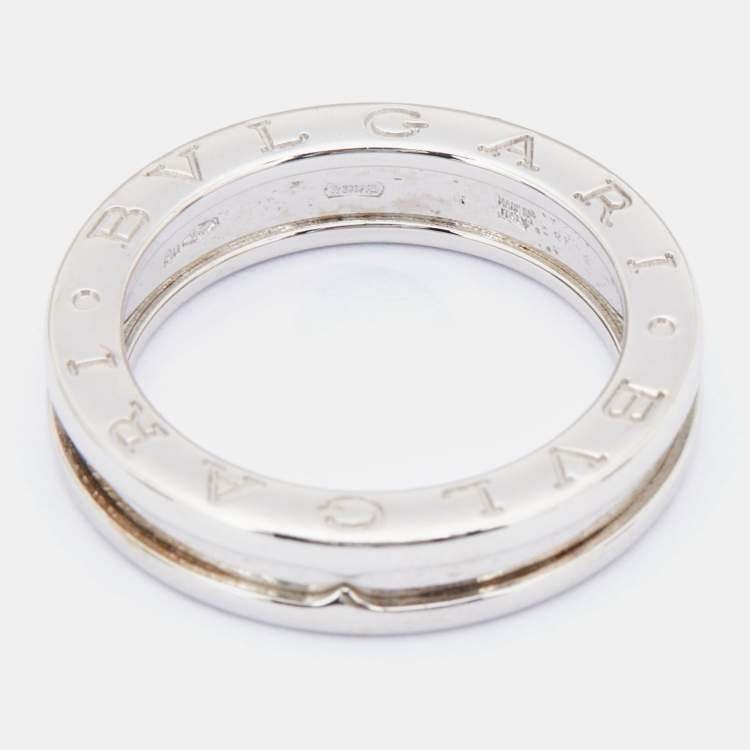 Pre Owned Bvlgari B.Zero1 1-Band 18k White Gold Ring Size 54