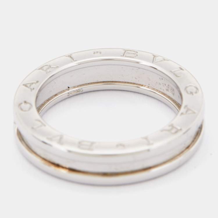 Pre Owned Bvlgari B.Zero1 1-Band 18k White Gold Ring Size 54