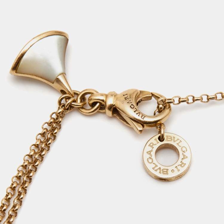 Pre Owned Bvlgari Divas' Dream Mother of Pearl 18k Rose Gold Bracelet SM