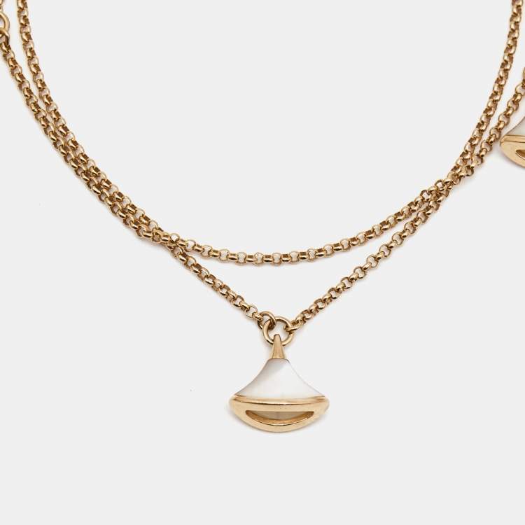 Pre Owned Bvlgari Divas' Dream Mother of Pearl 18k Rose Gold Bracelet SM