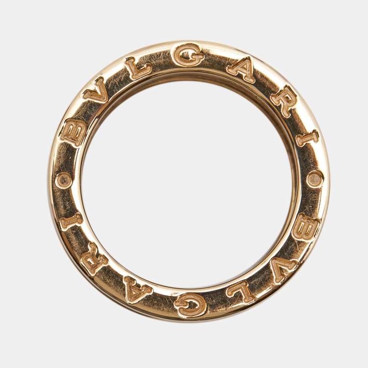 مملوكة مسبقًا Bvlgari B.Zero1 Green Marble 18K Rose Gold Band Ring Size 50