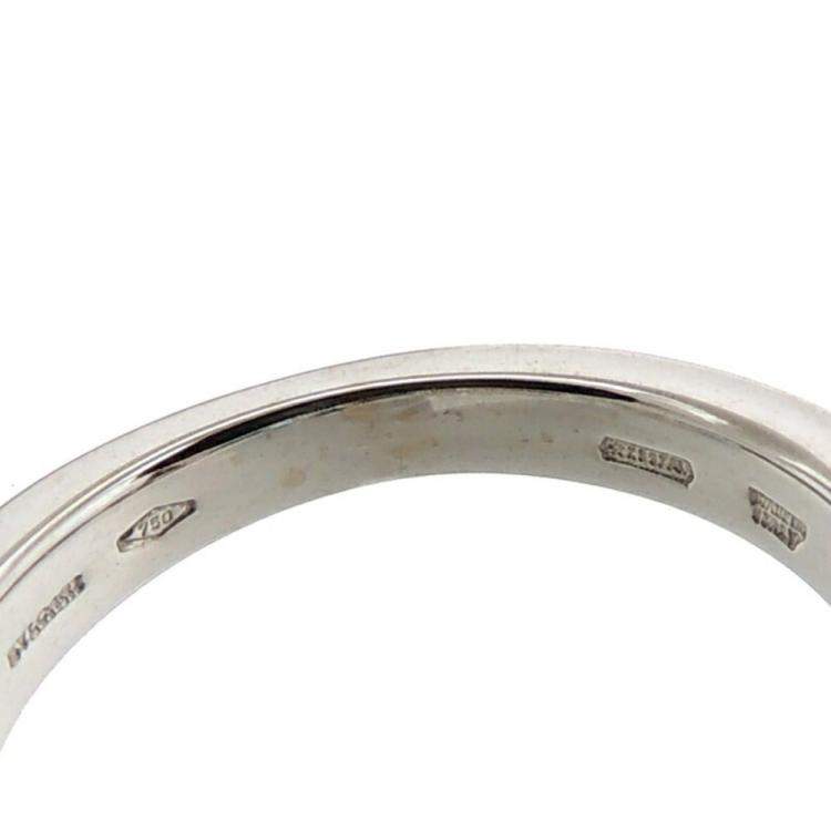 Pre Owned Bvlgari Allegra Cocktail 18K White Gold Diamond and Multi Stone Ring EU 52