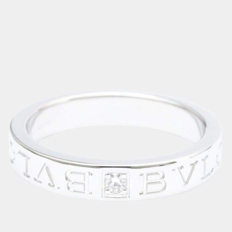 Pre Owned Bvlgari 18K White Gold Ring EU 57