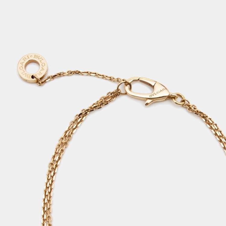 Pre Owned Bvlgari Divas' Dream Mother of Pearl 18k Rose Gold Charm Bracelet SM