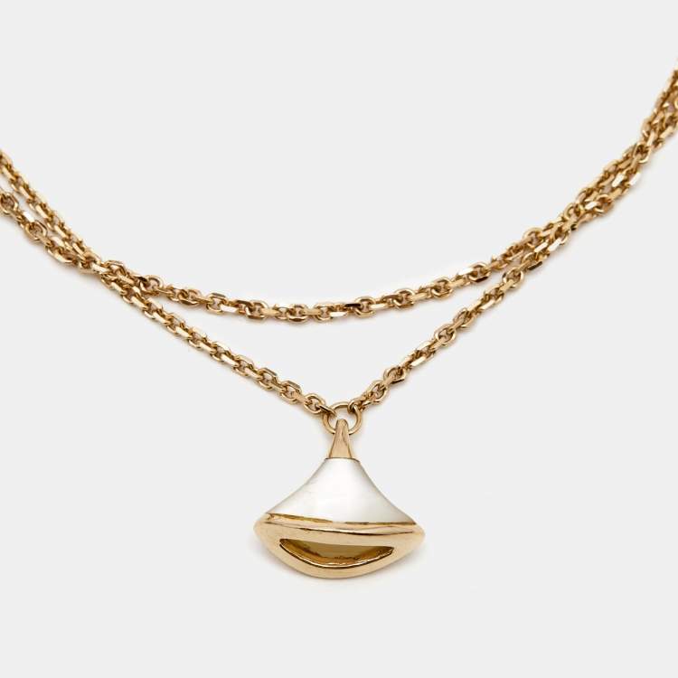 Pre Owned Bvlgari Divas' Dream Mother of Pearl 18K Rose Gold Bracelet SM 