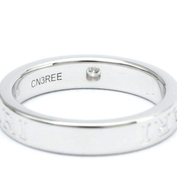 Pre Owned Bvlgari 18K White Gold Diamond Ring EU 56