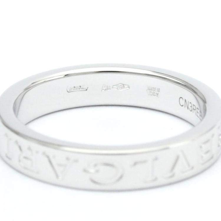 Pre Owned Bvlgari 18K White Gold Diamond Ring EU 56