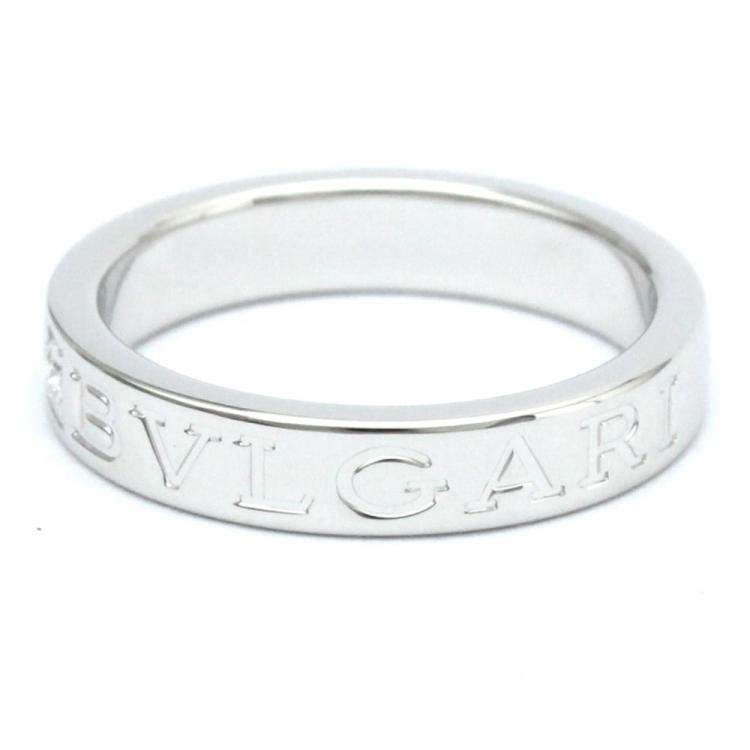 Pre Owned Bvlgari 18K White Gold Diamond Ring EU 56