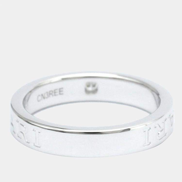 Pre Owned Bvlgari 18K White Gold Diamond Ring EU 56