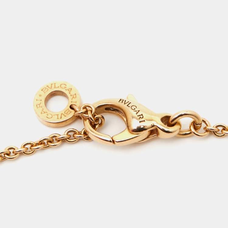 Pre Owned Bvlgari B.Zero1 Ceramic 18k Rose Gold Pendant Necklace