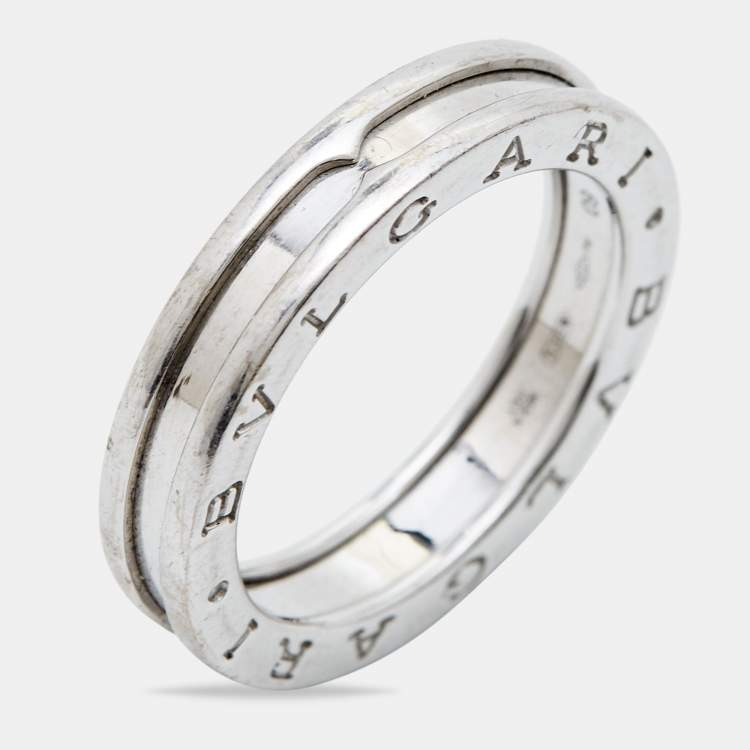 Pre Owned Bvlgari B.Zero1 1-Band 18k White Gold Ring Size 60