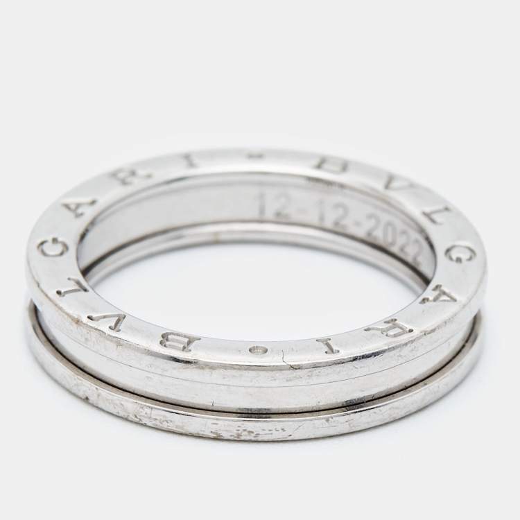 Pre Owned Bvlgari B.Zero1 1-Band 18k White Gold Ring Size 60