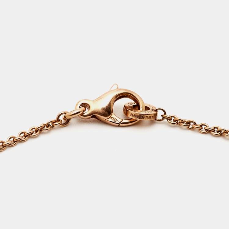 Pre Owned Bvlgari B Zero1 Diamond 18k Rose Gold Pendant Necklace