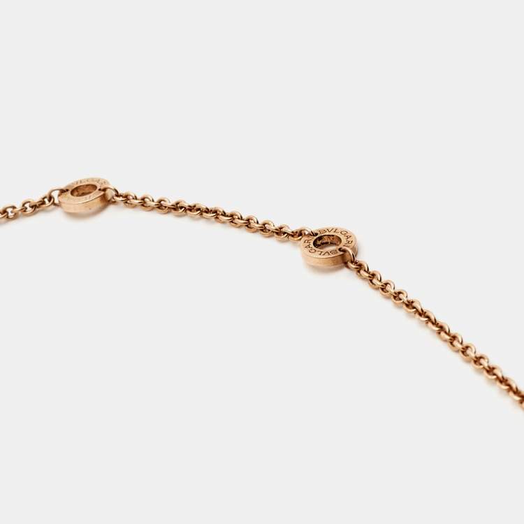 Pre Owned Bvlgari B Zero1 Diamond 18k Rose Gold Pendant Necklace