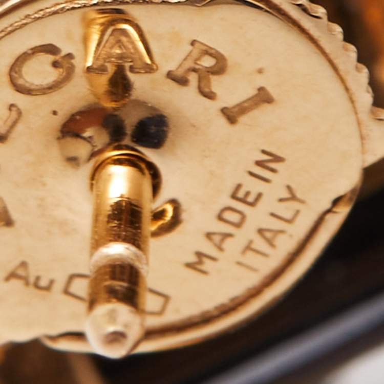 Pre Owned Bvlgari B.Zero1 Ceramic 18k Rose Gold Earrings